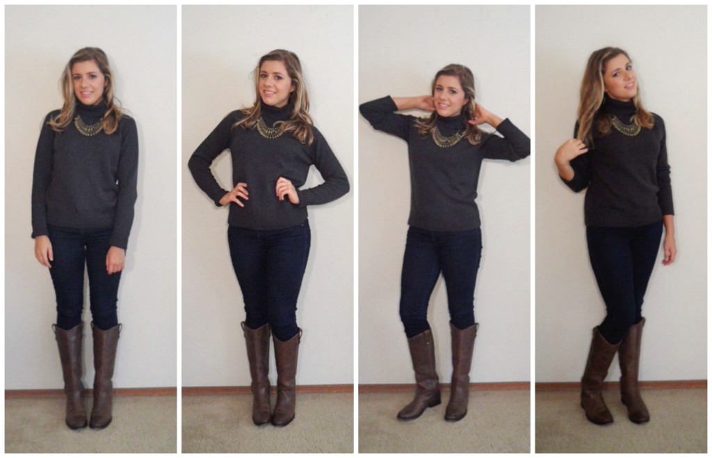 Add a statement necklace to add some pop and bling to your favorite turtleneck - How to Wear a Turtleneck