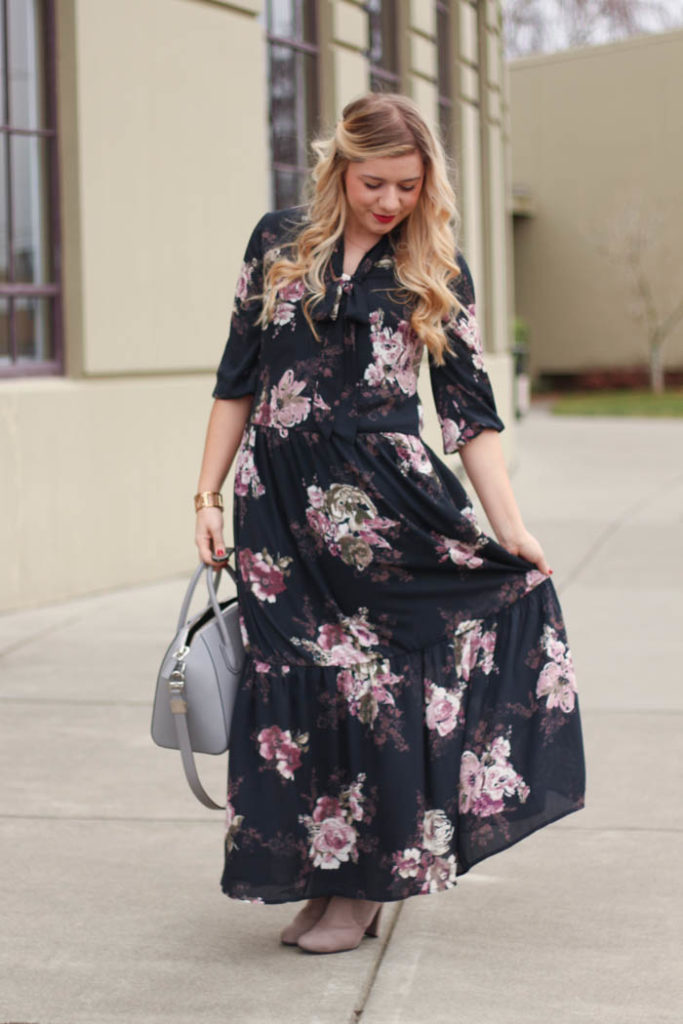 how to wear a maxi dress in winter