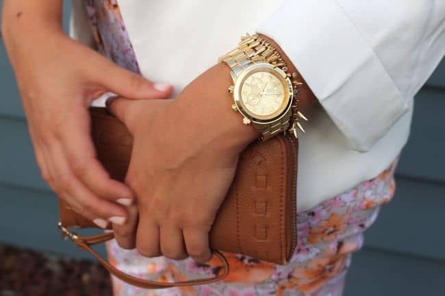 White Blazer, gold watch