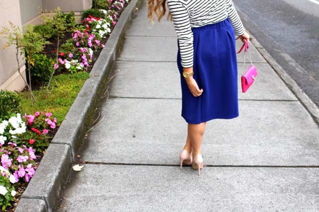 Start the Week Stylish - Mikarose - midi skirt - church style - turtleneck - pink