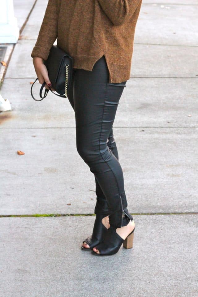 how to wear leather leggings