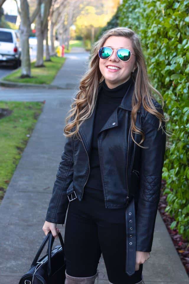 faux leather moto jacket under $40