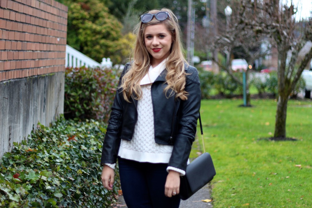 faux leather moto jacket - fall fashion