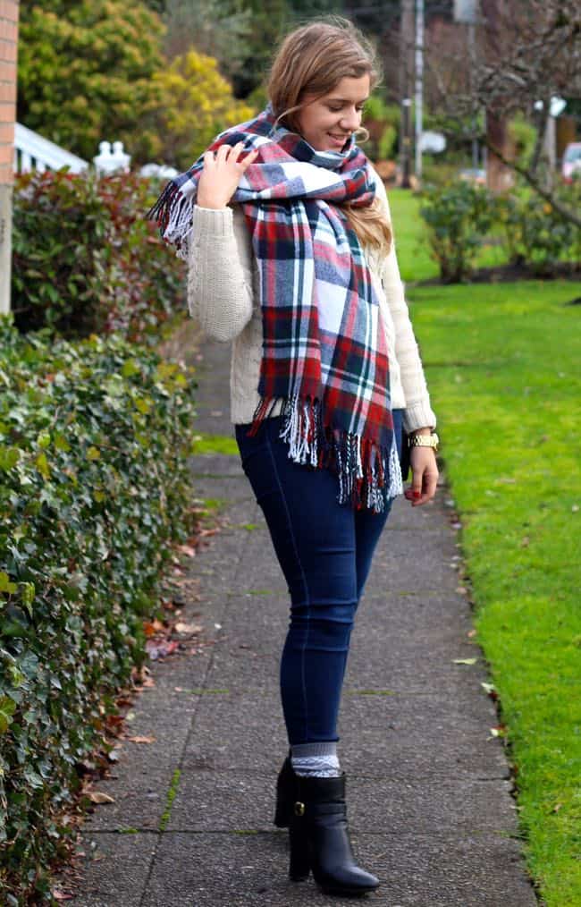 J.Crew blanket scarf - winter layers - winter fashion