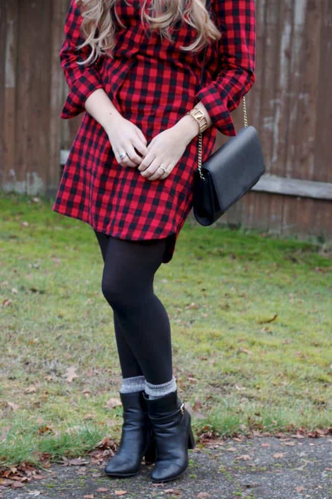 Winter casual - buffalo plaid shirtdress