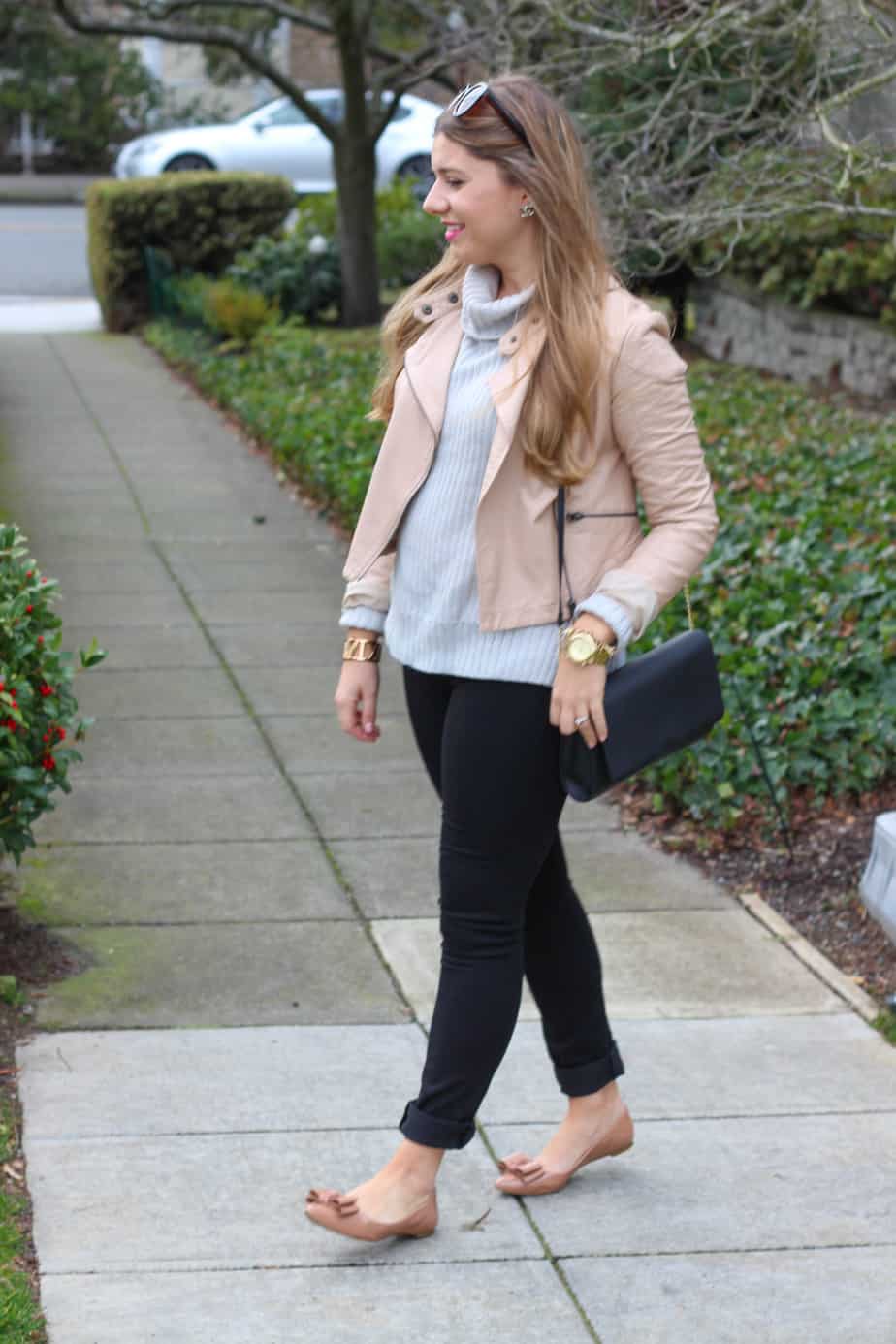 pink and grey - winter feminine neutrals