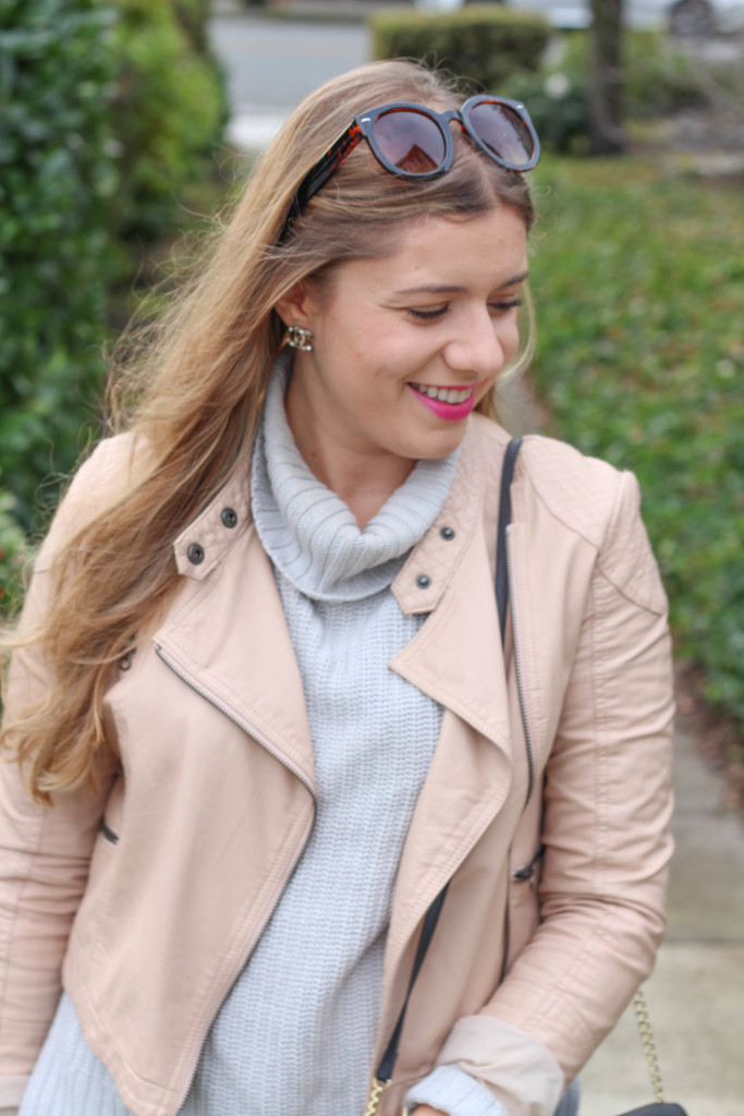 pink+grey - free people moto jacket