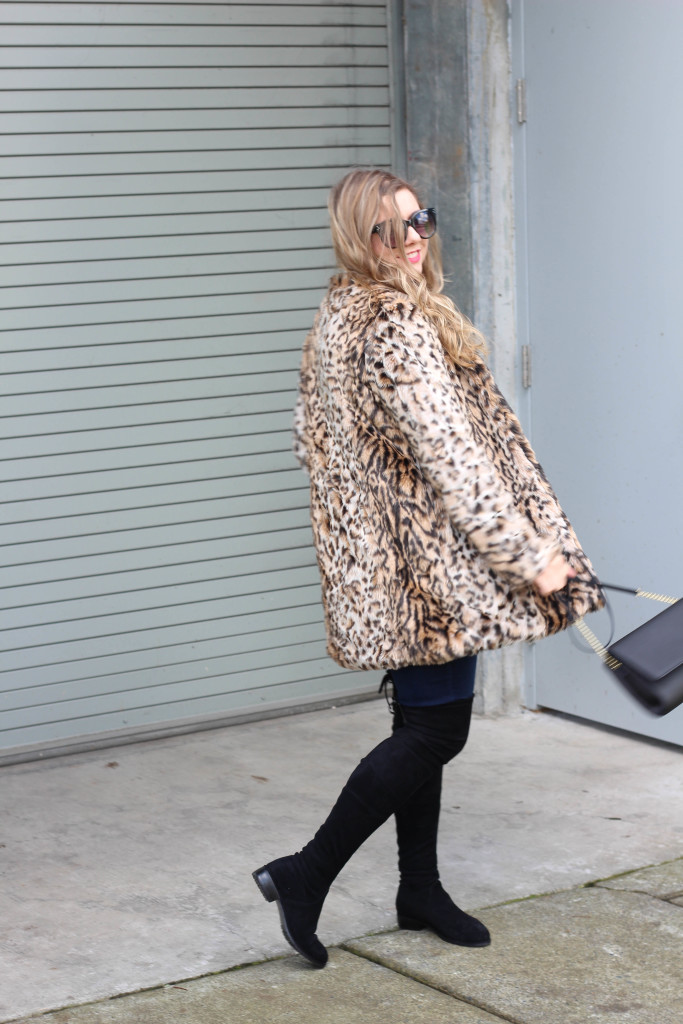 make a statement with leopard print faux fur
