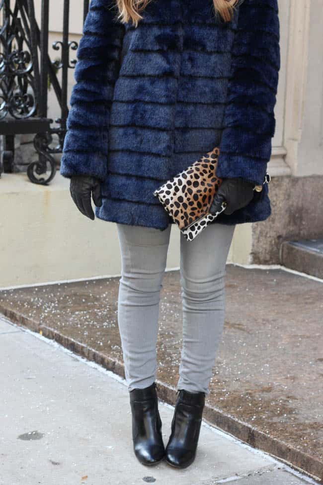 Clare V foldover leopard print clutch