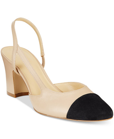 Designer Alternative: Chanel Cap Toe Slingback - Northwest Blonde