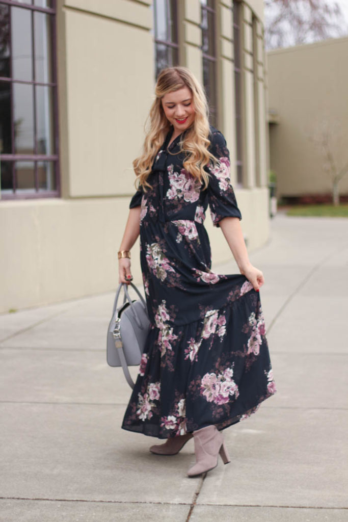 how to wear a maxi dress in winter