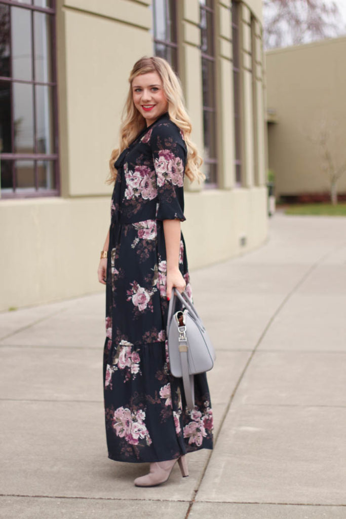 how to wear a maxi dress in winter