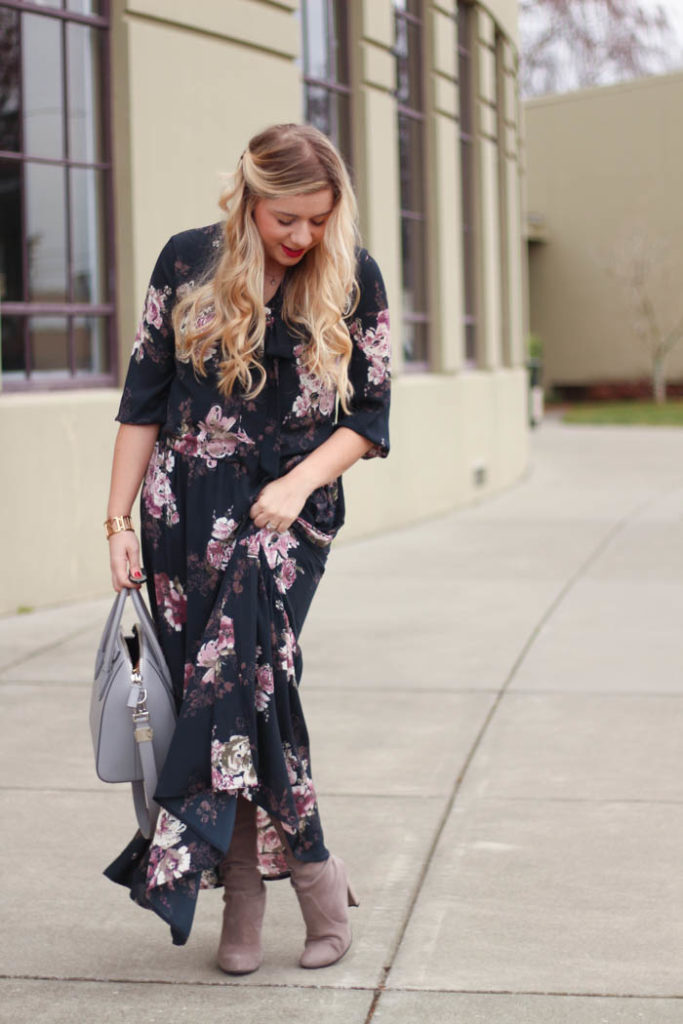 how to wear a maxi dress in winter