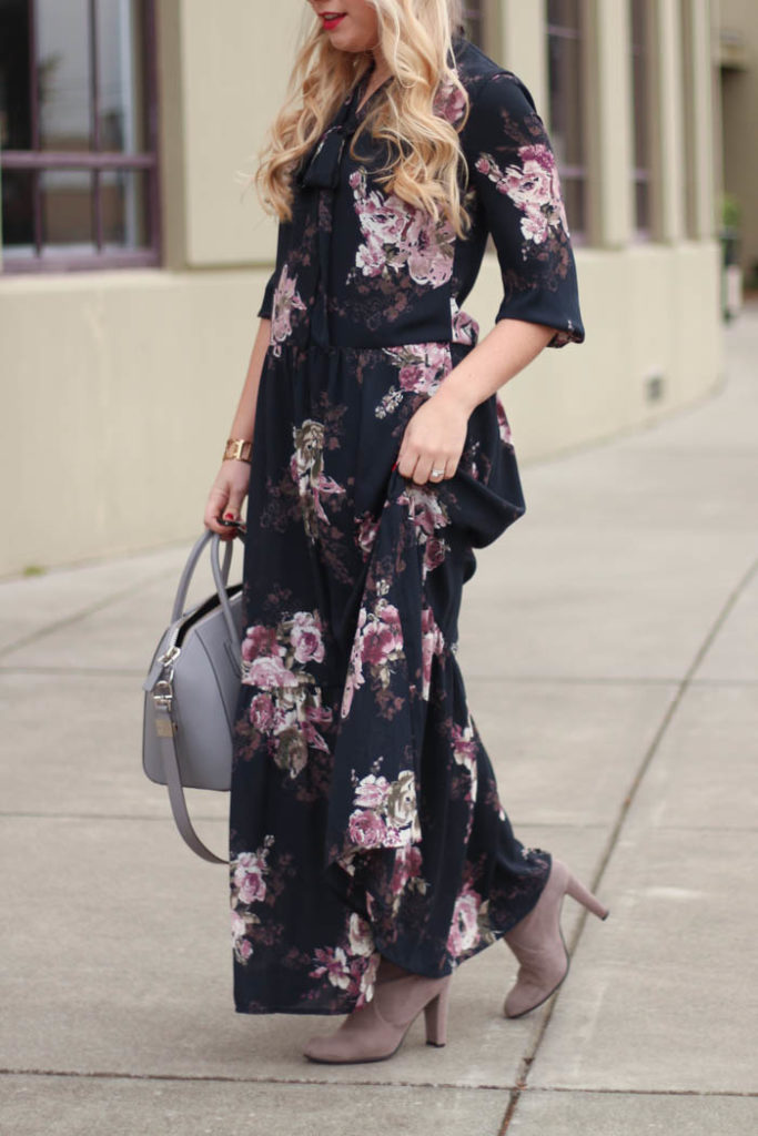 how to wear a maxi dress in winter