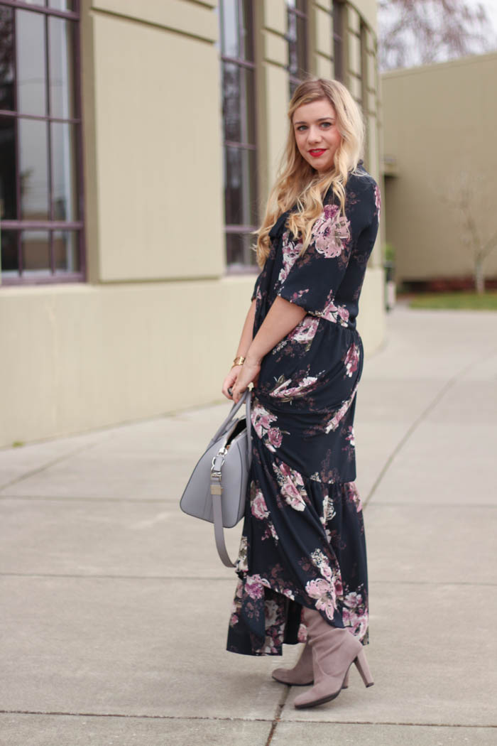 how to wear a maxi dress in winter