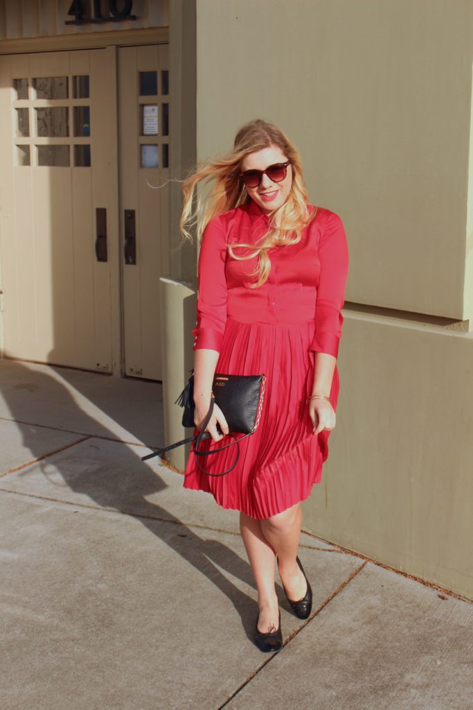 valentines day - banana republic pleated dress