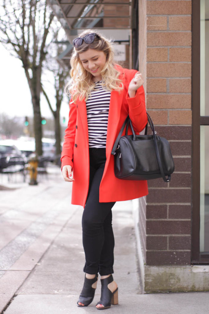 ann taylor coat - red coat - spring coat - seattle style-1