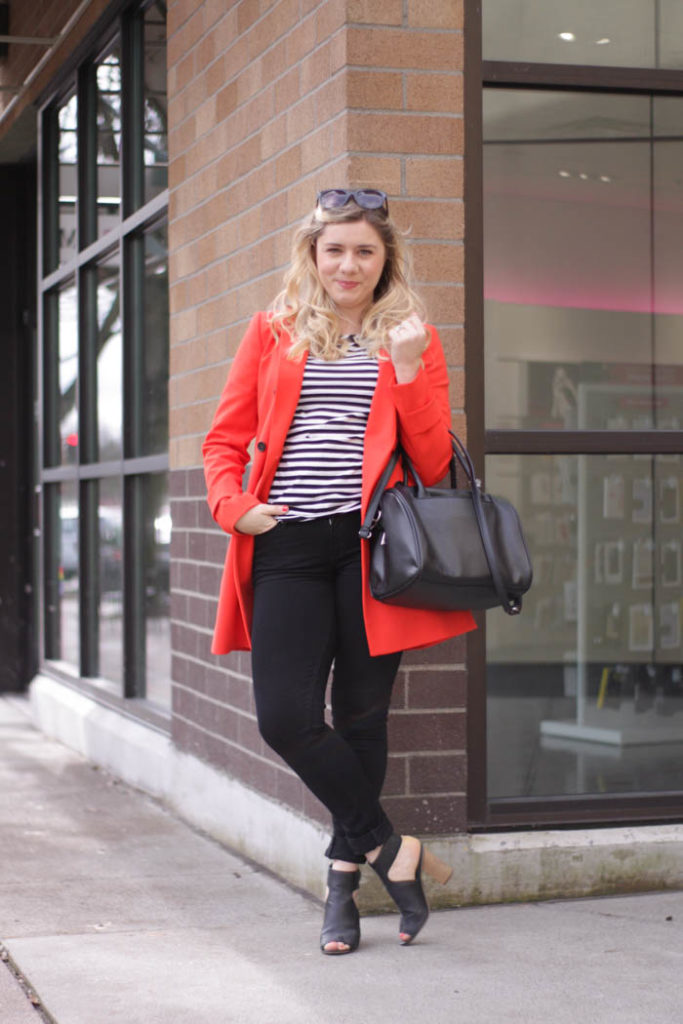 ann taylor coat - red coat - spring coat - seattle style-1