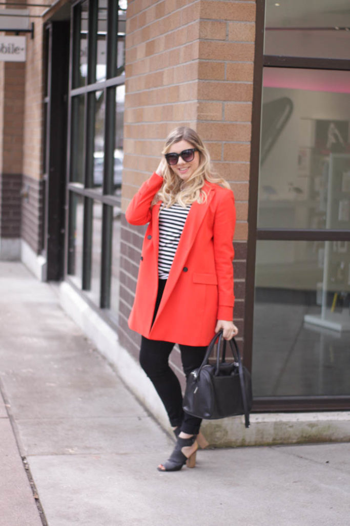 ann taylor coat - red coat - spring coat - seattle style-1