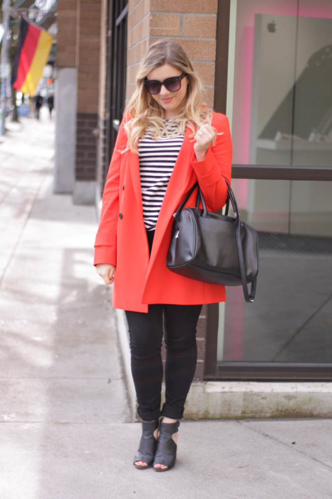 ann taylor coat - red coat - spring coat - seattle style-1