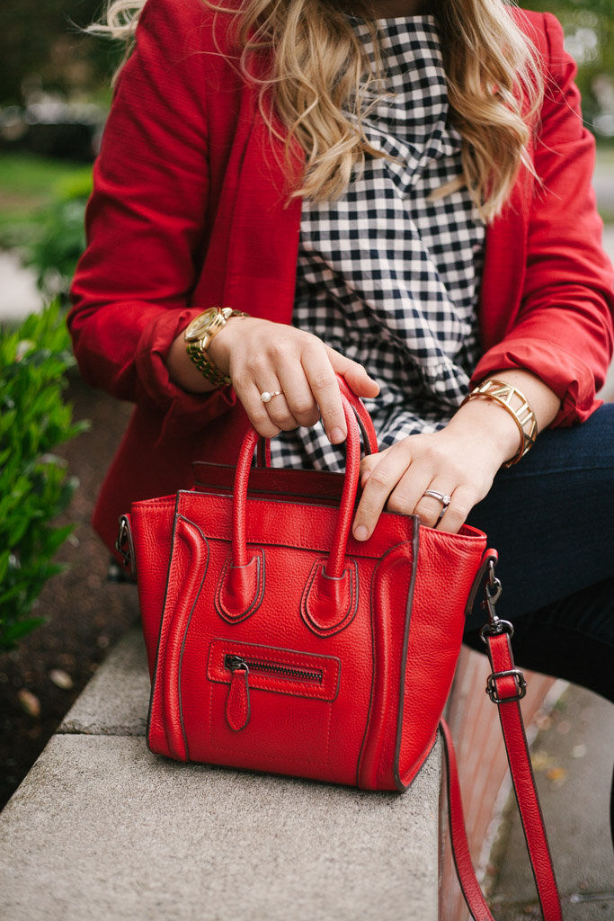 red celine nano luggage tote look alike