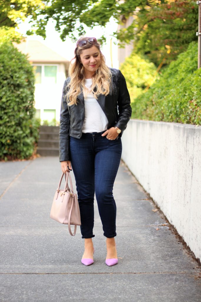 husband picks my outfit - casual date night - paige skinny jeans 