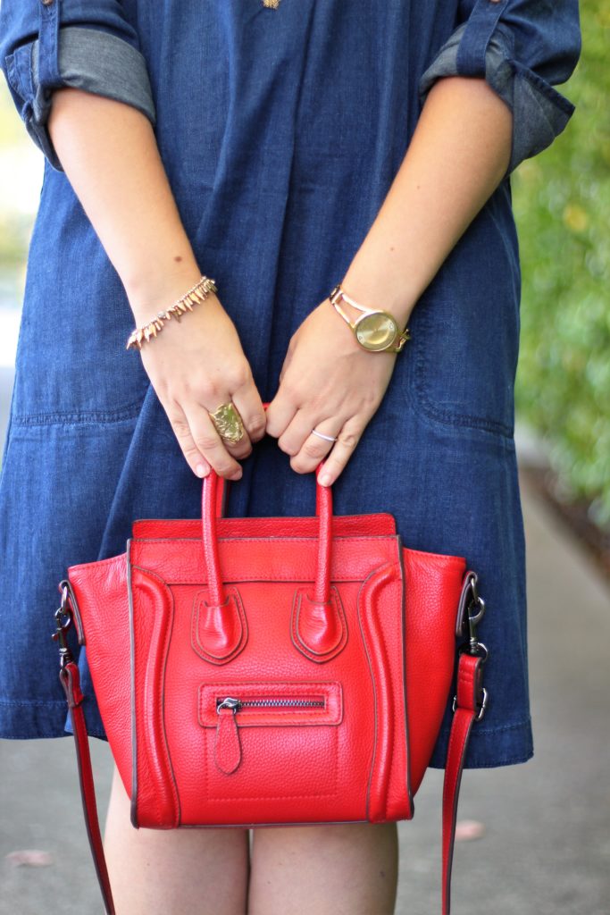 j.jill denim dress - chambray dress - vince addie - easy fall outfit