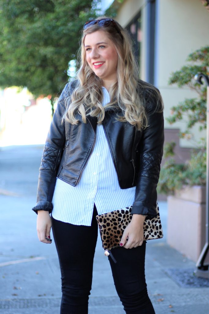 times you shouldn't go shopping - chic fall outfit to copy - clare v leopard clutch - no shopping challenge