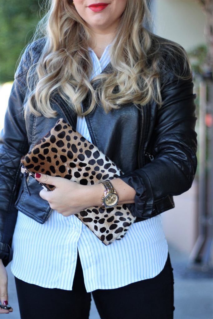 times you shouldn't go shopping - chic fall outfit to copy - clare v leopard clutch - no shopping challenge