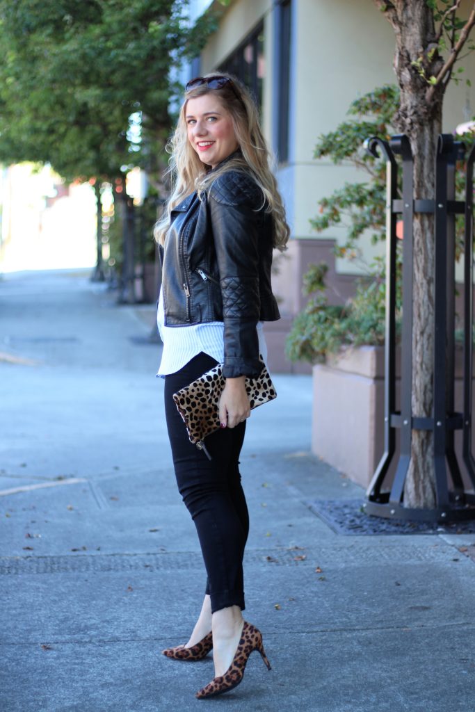 times you shouldn't go shopping - chic fall outfit to copy - clare v leopard clutch - no shopping challenge