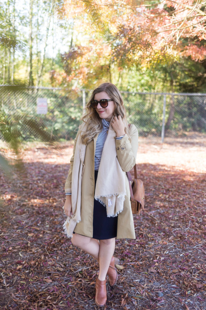 embracing fall - J.Crew skirt - sole society scarf - madewell ankle boots - tissue turtleneck - J.Crew fall essentials