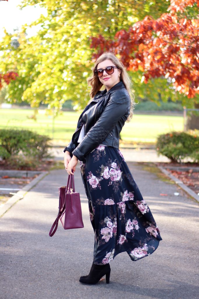 floral in fall - the stockplace dress - easy fall outfit - cute fall outfit - winter maxi dress