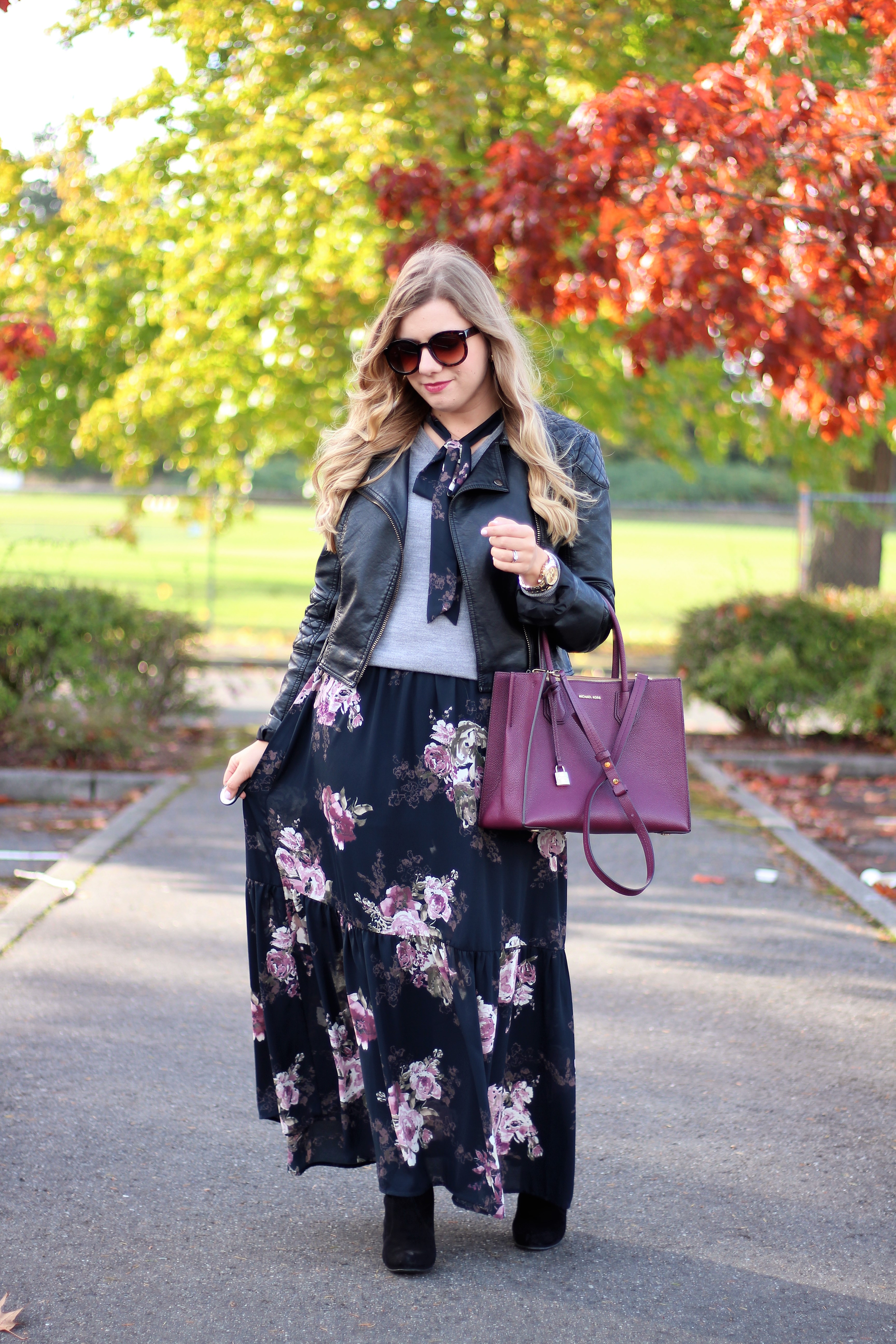 floral in fall - the stockplace dress - easy fall outfit - cute fall outfit - winter maxi dress