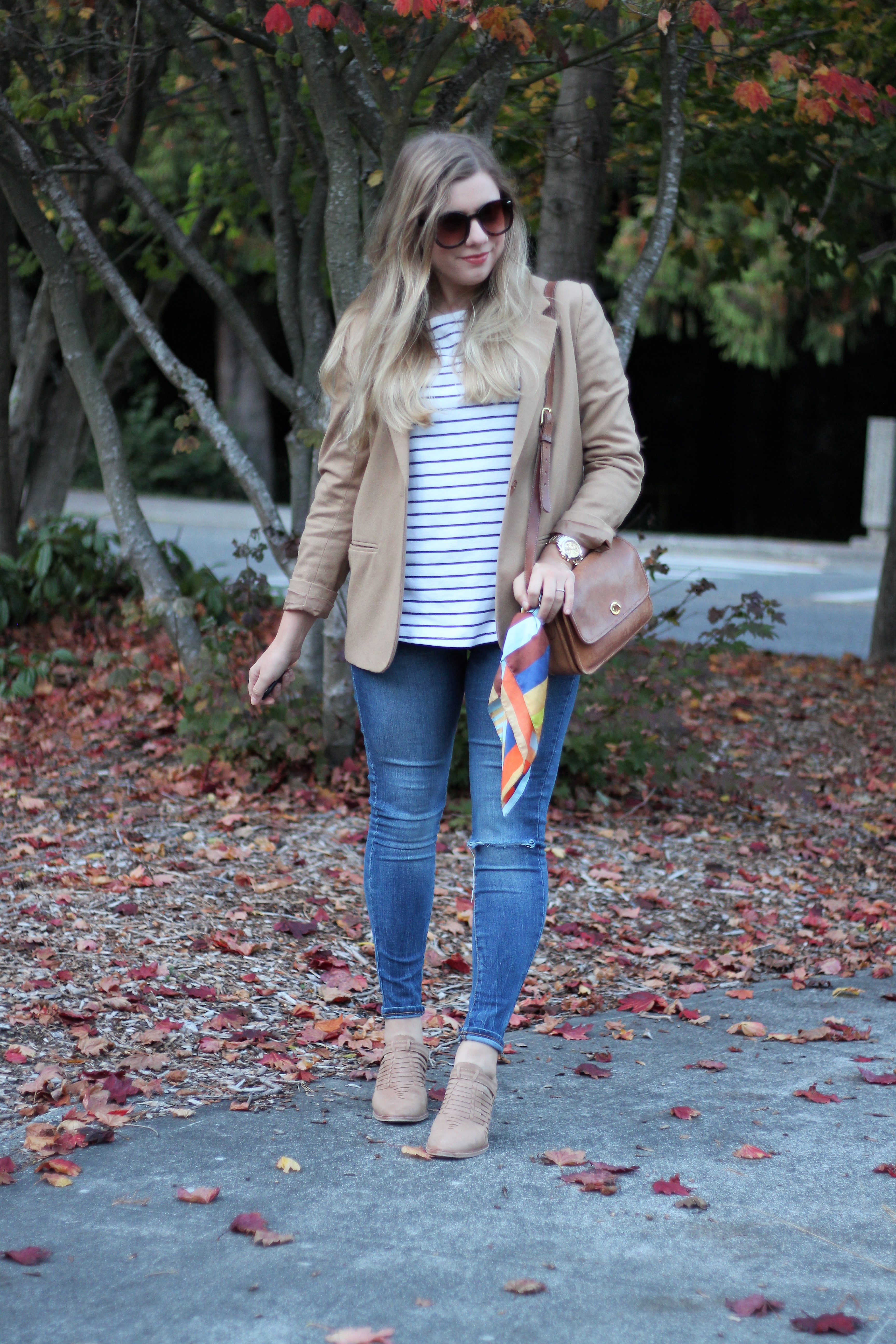 old navy rockstar jeans - weekend casual - easy fall outfit - preppy fall outfit