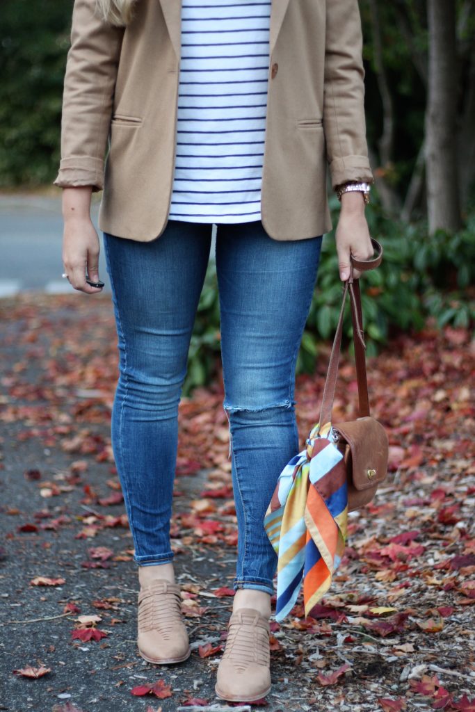 old navy rockstar jeans - weekend casual - easy fall outfit - preppy fall outfit