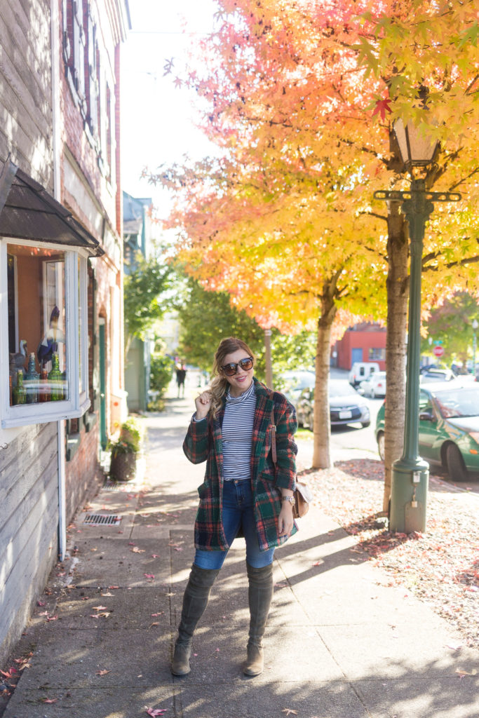 the stockplace - colorful winter coats - stuart weitzman lowland - easy fall outfit 