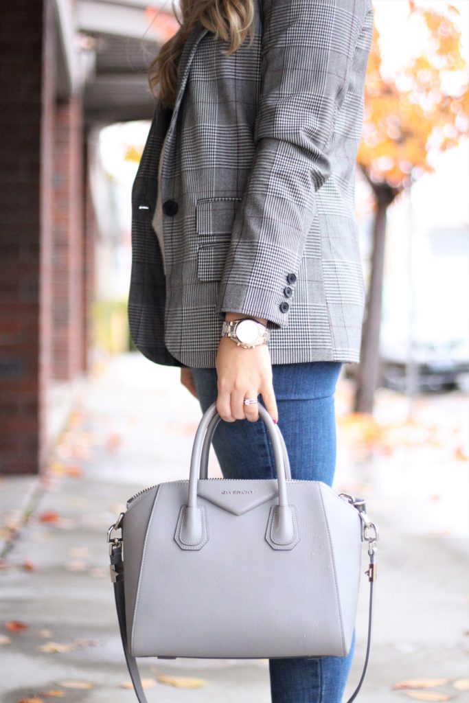 new day blazer - target check blazer - givenchy antigona - chic casual friday work wear - louboutin pigelle 