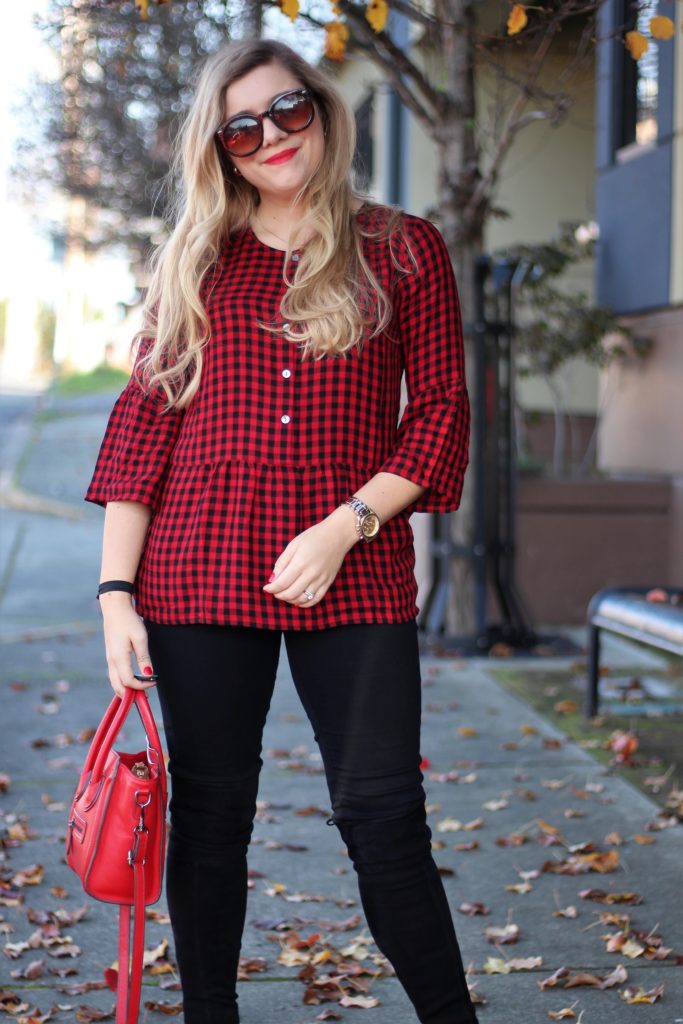 red days of christmas - red express coat - stuart weitzman highland - chic winter outfit