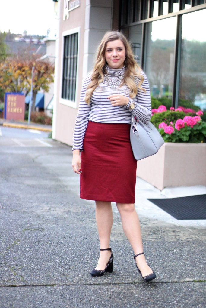 ways to wear burgundy - maroon outfit ideas - winter outfit ideas - winter work outfit