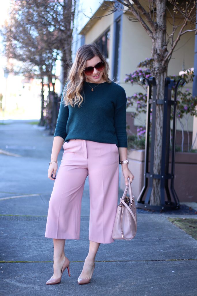 green and pink - easy spring work outfit - fun spring work wear - office spring style 