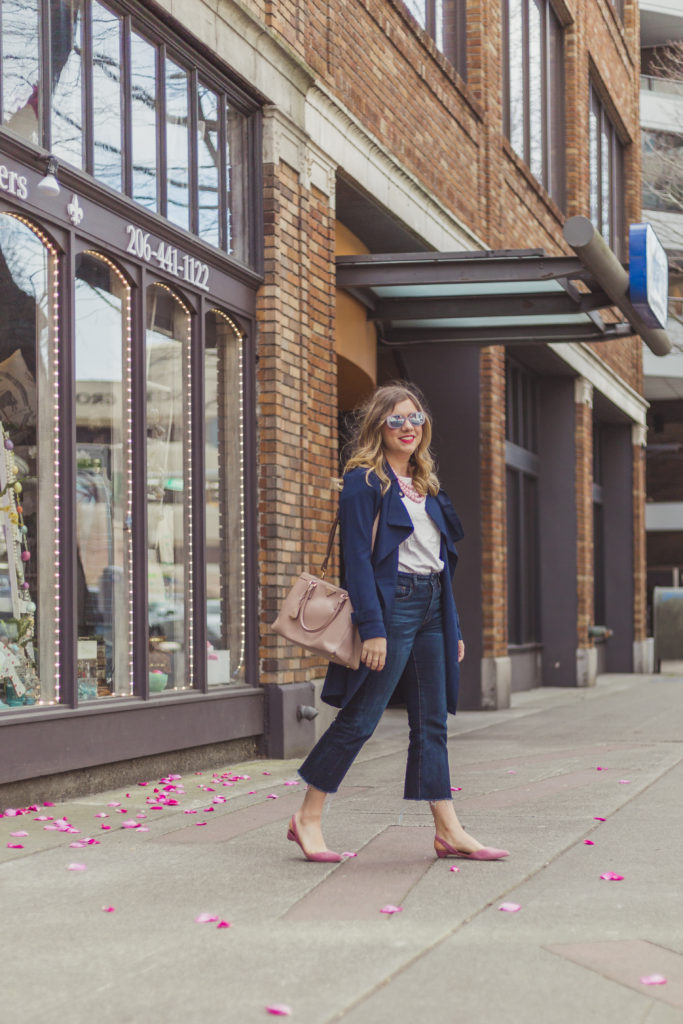 cropped flare jeans - spring style - easy spring outfit - how to wear cropped flare jeans