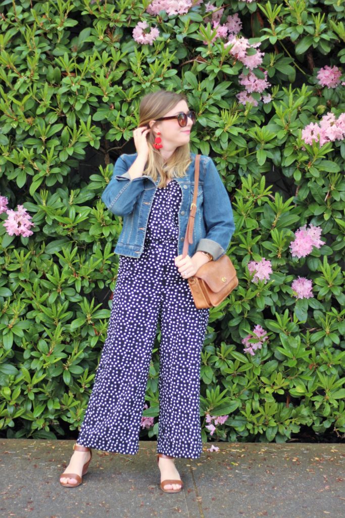 polka dot jumpsuit - easy spring style