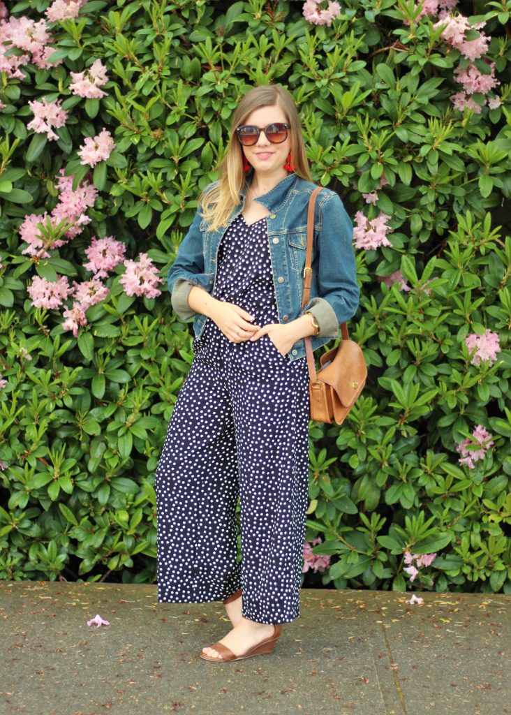 polka dot jumpsuit - easy spring style