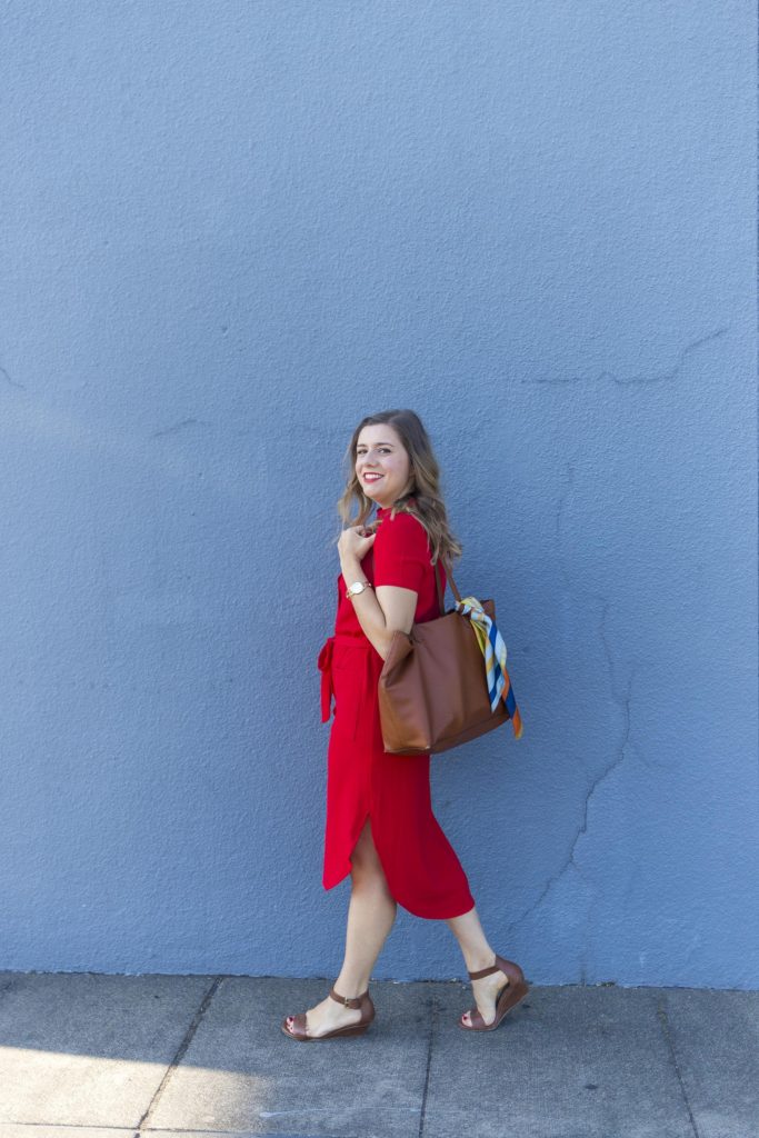 Rachel Parcell fourth of july - Rachel Parcell everyday dress - red shirtdress outfit - fourth of july outfit ideas - non cheesy fourth of july outfit