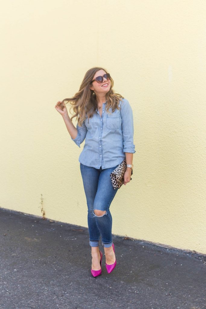jeans under $100 - Old Navy rockstar jeans - the best jeans under $100 - best affordable jeans - best affordable denim - how to wear double denim 