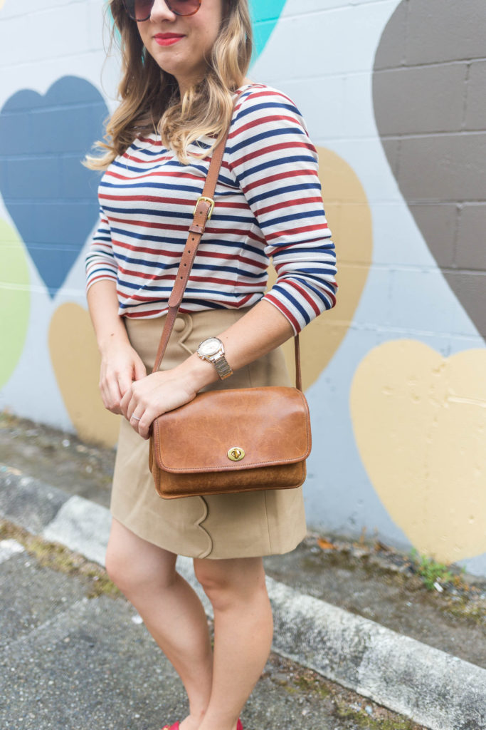 seattle heart wall - bellevue heart wall - red loafers outfit - first trimester recap - casual weekend outfit 