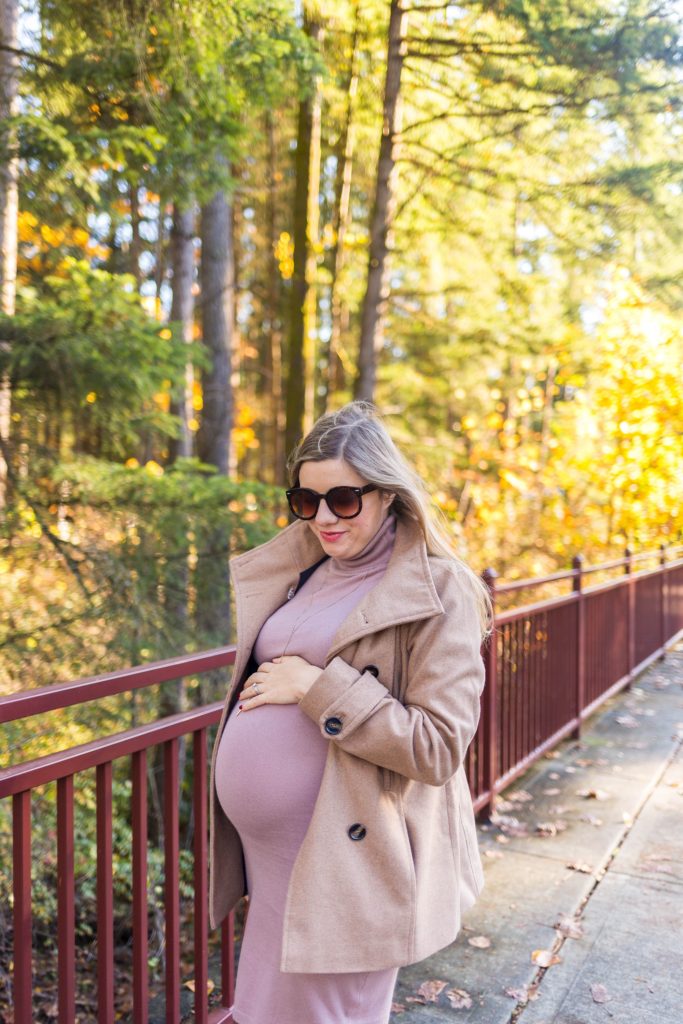 fall maternity outfit - nordstrom peacoat under $100 - thread and supply peacoat - Seattle style blog - Northwest Blonde 