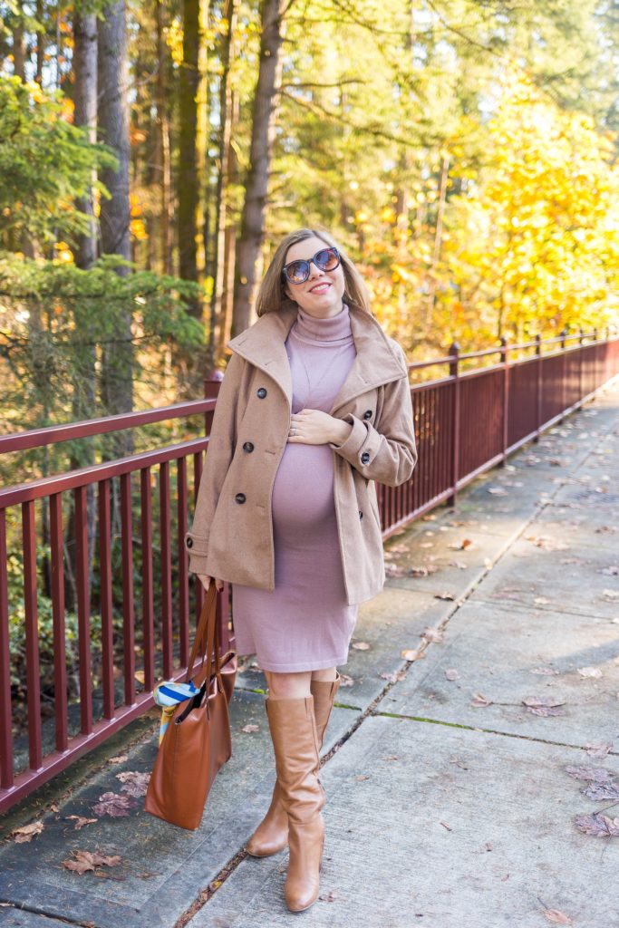 fall maternity outfit - nordstrom peacoat under $100 - thread and supply peacoat - Seattle style blog - Northwest Blonde 