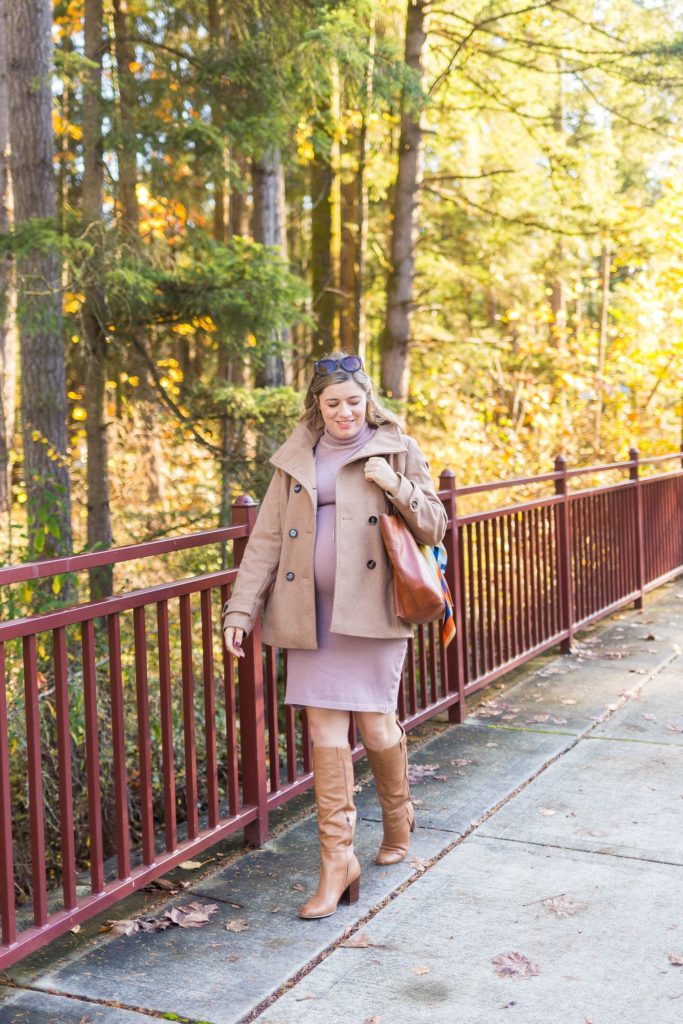 fall maternity outfit - nordstrom peacoat under $100 - thread and supply peacoat - Seattle style blog - Northwest Blonde 