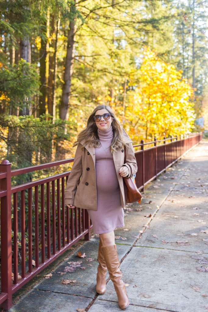 fall maternity outfit - nordstrom peacoat under $100 - thread and supply peacoat - Seattle style blog - Northwest Blonde 